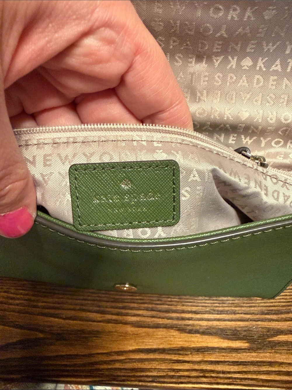 kate spade olive green leather crossbody